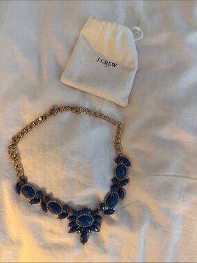 J. Crew Royal Blue and Gold Statement Necklace